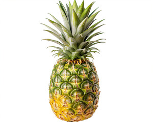 Fresh pineapple fruit isolated on white background, Close-up Shot