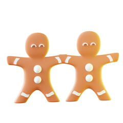3D Icon Gingerbread Man Illustration