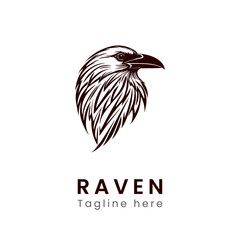 raven logo design template