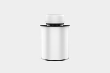 Matte Tin Can Mockup Isolated On White Background. 3d illustration