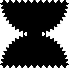 Zigzag edge square and circle shapes. Elements decoration