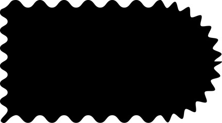 Zigzag edge square and circle shapes. Elements decoration