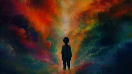 Early Intervention in the Vibrant World of a Child's Imagination,  seamless looping time-lapse virtual 4k video animation background.