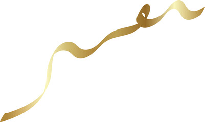 Set of decorative gold ribbon, christmas, new year, holiday