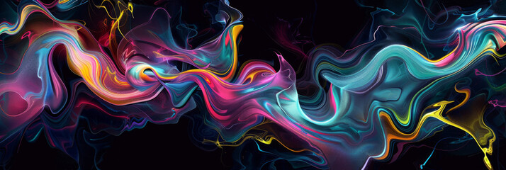 Fototapeta premium dynamic digital art piece featuring swirling lines of vibrant colors, generative AI