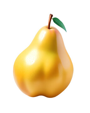 Yellow drawn pear. Juicy ripe fruit.