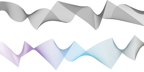 Abstract wavy grey blend technology liens background. Abstract frequency sound wave lines and twisted curve lines background.  White background, mesh abstract, vector blurred soft blend.