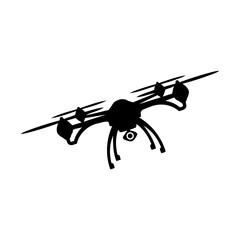 Drone with camera silhouette 