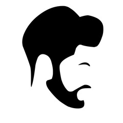 set beard and hairstyle vector illustration