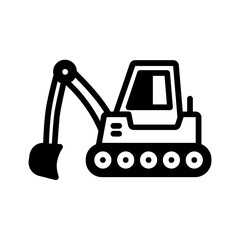 Vector solid black icon for Bulldozer