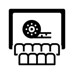 Vector solid black icon for Film
