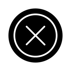 Fototapeta premium Vector solid black icon for Wrong