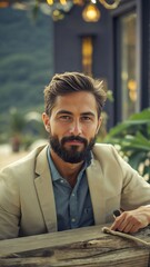 Fototapeta premium man and Financial Freedom