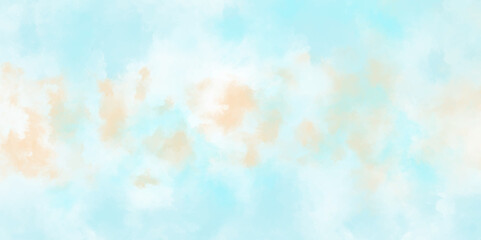 Abstract background with grunge light blue watercolor background. Paper texture design Panoramic grunge texture pattern. Aquarelle colorful stains on paper. illustration for grunge design, templates,