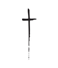 Hand drawn cross. Vector cross. The cross is made with a brush