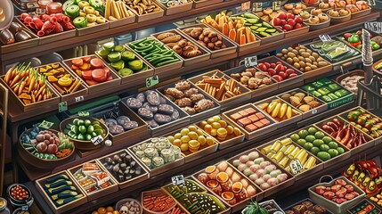 colorful display of fresh produce at a farmers market