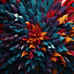 Vibrant Abstract Origami Artwork  