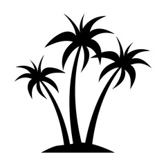 Silhouette coconut tree icon. Summer beach trend design element and pattern material.