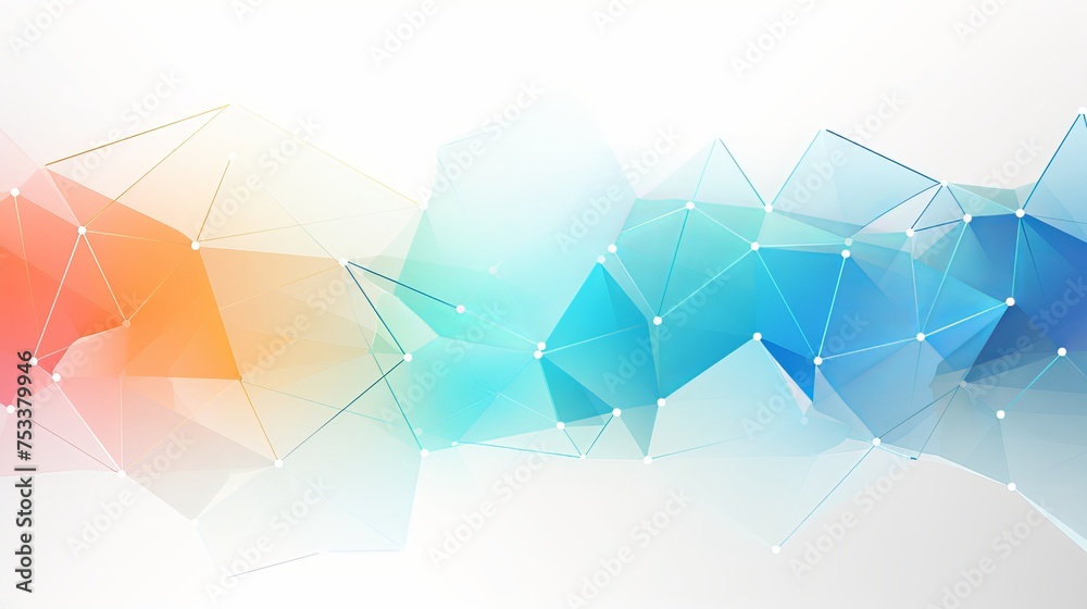 Wall mural Abstract bright simple tech vector background illustrates connection structure, featuring polygonal abstract wallpaper and technology shapes in vector format.