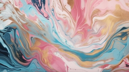 Illustration of abstract fluid pastel colors in a swirling pattern