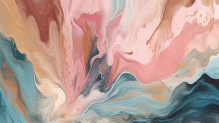 Illustration of abstract fluid pastel colors in a swirling pattern