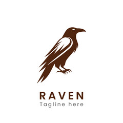 raven logo design template - obrazy, fototapety, plakaty