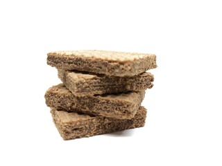 stack of chocolate wafers isolated on white