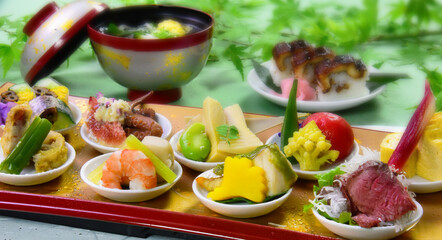 日本の美しい料理　季節の小鉢いろいろ