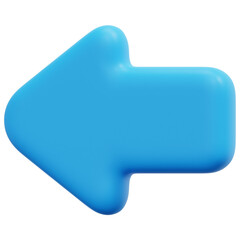 left arrow 3d render icon illustration
