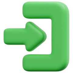 log in 3d render icon illustration