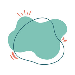 Modern abstract liquid shape. shapes with circles and dotted patterns