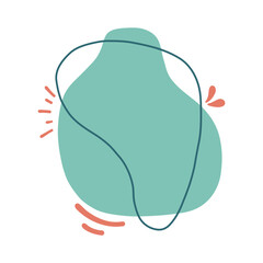 Modern abstract liquid shape. shapes with circles and dotted patterns