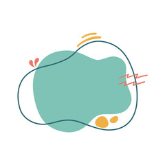 Modern abstract liquid shape. shapes with circles and dotted patterns