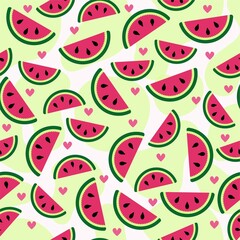 seamless pattern with watermelons