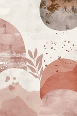 Abstract Leaf Art Print on White Background