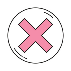 Close or delete button icon. remove, cancel, exit symbol vector illustration
