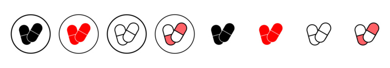 Pills icon vector illustration. capsule icon. Drug sign and symbol