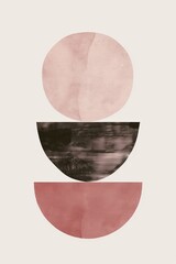 Interlocking Circles: A Playful Abstract in Pink and Black