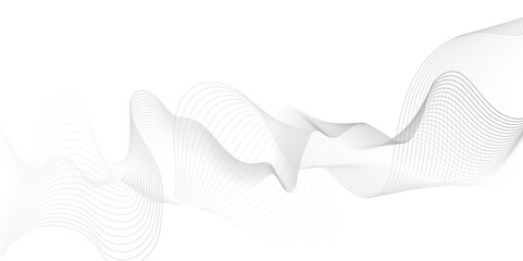 Abstract grey wavy lines Digital frequency track equalizer background. Curved wave smooth stripe seamless pattern. Wave lines created using blend tool. graphic design template banner business wave.