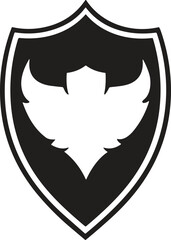 Vintage style shield logo in modern minimal style isolated on background