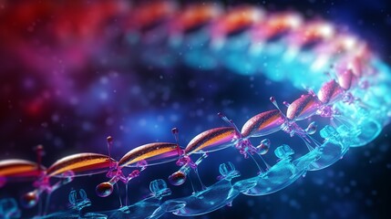 Digital 3D illustration showcases the structure of a liposome with a DNA plasmid.