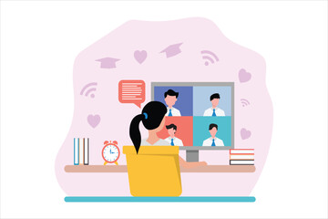 Online Learning Flat Illustration Design