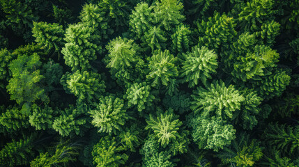Fototapeta premium A lush green forest with many trees