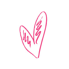 hand-drawn heart symbol, vector illustration