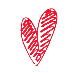 hand-drawn heart symbol, vector illustration
