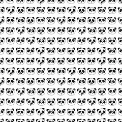 Hand Drawn Seamless Pattern Panda Face