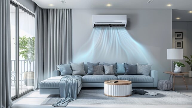 Modern living room with ac splitter