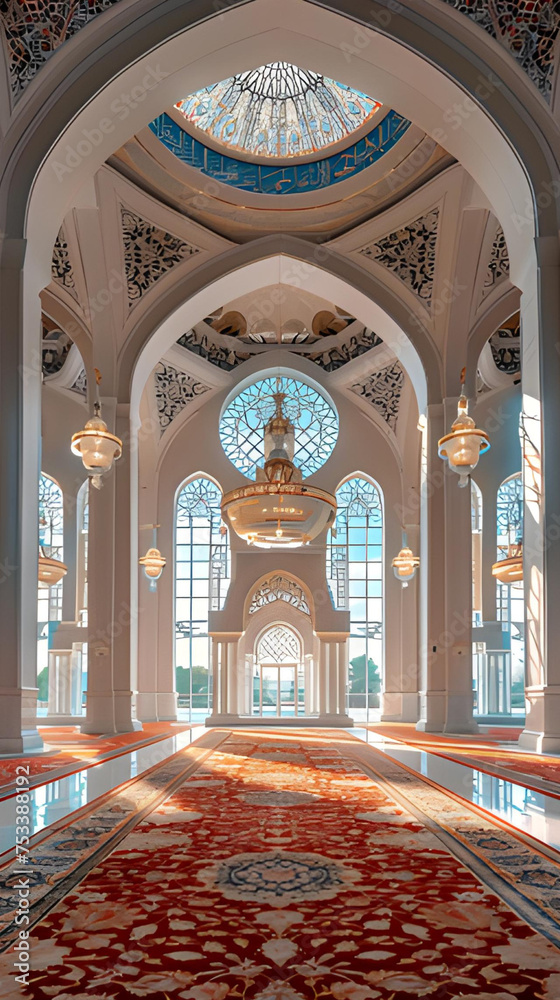 Wall mural interior of the mosque