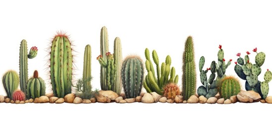 Cactus on a White Background