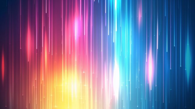 Abstract background with vertical lines of light, glowing in blue and orange color